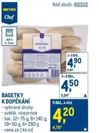 Makro Bagetky k dopékání nabídka