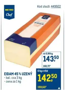 Makro Eidam 45% uzený nabídka