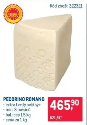 Makro Pecorino romano nabídka