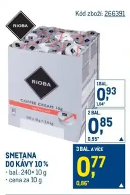 Makro Smetana do kávy 10% nabídka
