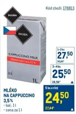 Makro Mléko na cappuccino 3,5% nabídka