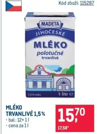 Makro Mléko trvanlive 1,5% nabídka