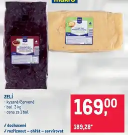 Makro Zelí nabídka