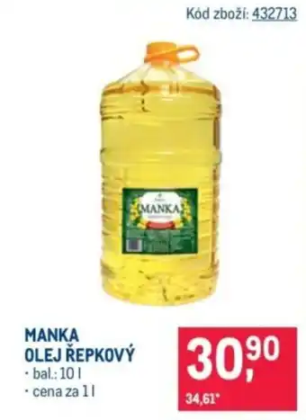 Makro Manka olej repkovy nabídka