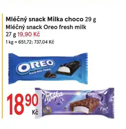 Žabka Mléčný snack Milka choco nabídka