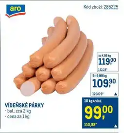 Makro Vídeňské párky* • nabídka