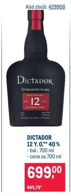 Makro Dictador 12 Y. O.** 40 % nabídka