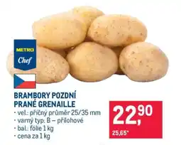 Makro BRAMBORY POZDNÍ PRANÉ GRENAILLE nabídka