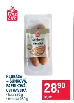 Makro KLOBÁSA – ŠUNKOVÁ, PAPRIKOVÁ, OSTRAVSKÁ nabídka