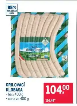 Makro Grilovací klobása nabídka