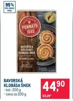 Makro BAVORSKÁ KLOBÁSA ŠNEK nabídka