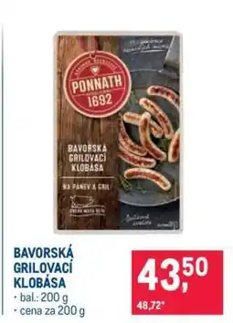 Makro Bavorská grilovací klobása nabídka