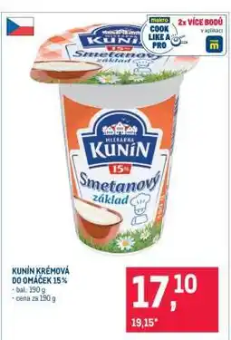Makro Kunín krémová do omáček 15 % nabídka