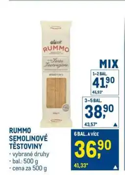 Makro Rummo semolinové těstoviny nabídka