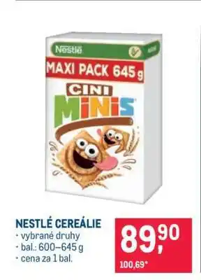 Makro Nestlé cereálie nabídka