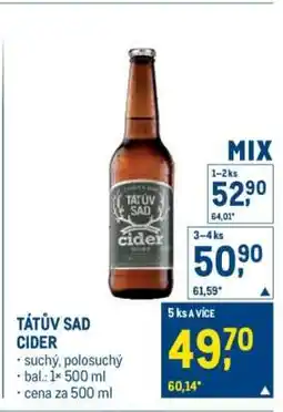 Makro Tátův sad cider nabídka