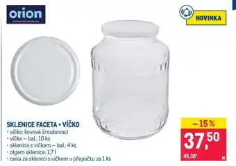 Makro SKLENICE FACETA + VÍČKO nabídka