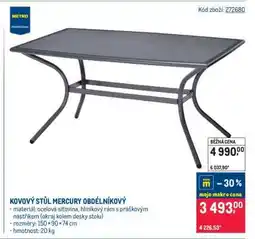 Makro KOVOVÝ STŮL MERCURY OBDÉLNÍKOVÝ nabídka