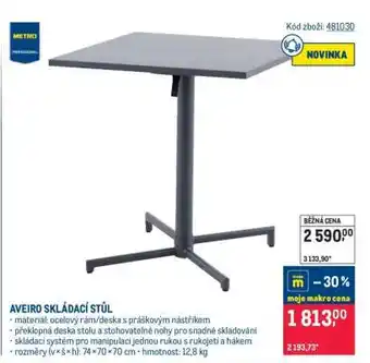 Makro AVEIRO SKLÁDACÍ STŮL nabídka