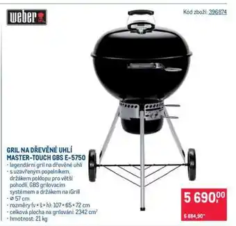 Makro GRIL NA DŘEVĚNÉ UHLÍ MASTER-TOUCH GBS E-5750 nabídka
