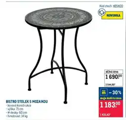 Makro BISTRO STOLEK S MOZAIKOU nabídka