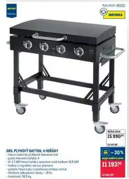 Makro GRIL PLYNOVÝ DAYTON, 4 HOŘÁKY nabídka