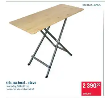 Makro Stůl skládací – dřevo nabídka