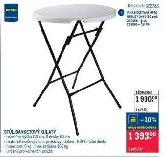 Makro STŮL BANKETOVÝ KULATÝ nabídka