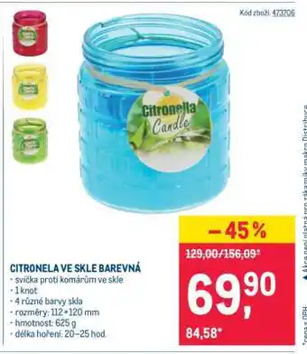 Makro CITRONELA VE SKLE BAREVNÁ nabídka