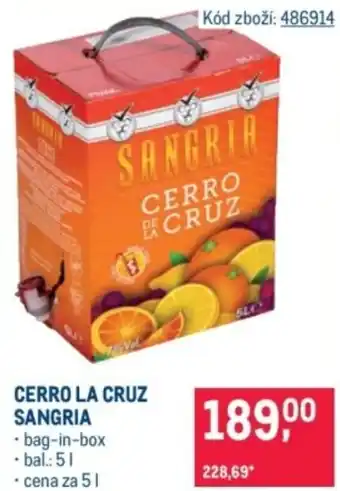 Makro Cerro la cruz sangria nabídka