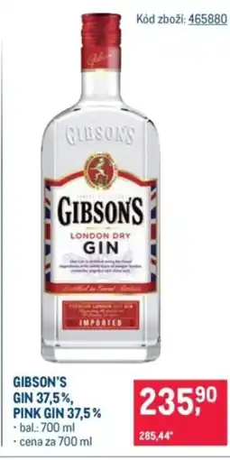 Makro Gibson's gin 37,5%, pink gin 37,5% nabídka