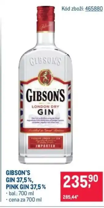 Makro Gibson's gin 37,5%, pink gin 37,5% nabídka