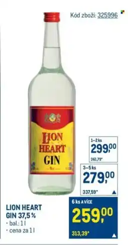 Makro LION HEART Gin 37.5% nabídka