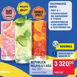 Makro Republica mojito 6% keg nabídka