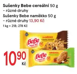 Žabka Sušenky Bebe cereální nabídka