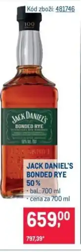 Makro Jack daniel's bonded rye 50% nabídka
