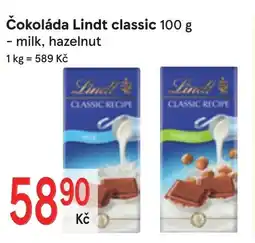 Žabka Čokoláda Lindt classic nabídka