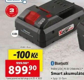 Lidl PARKSIDE PERFORMANCE SMART AKUMULÁTOR nabídka