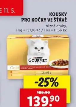 Lidl Kousky pro kočky ve šťávě nabídka