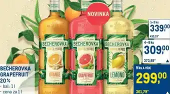 Makro Becherovka grapefruit 20% nabídka