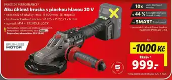 Lidl PARKSIDE PERFORMANCE Aku úhlová bruska s plochou hlavou 20 V nabídka