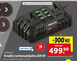 Lidl PARKSIDE Dvojitá rychlonabíječka 220 W nabídka