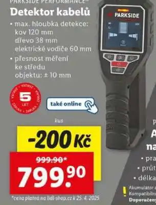Lidl PARKSIDE PERFORMANCE Detektor kabelů nabídka