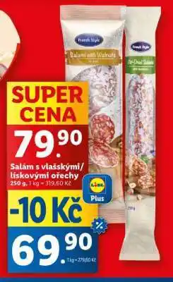 Lidl SALÁM S VLAŠSKÝMI LÍSKOVÝMI OŘECHY nabídka