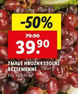 Lidl Tmavé hrozny stolní bezsemenné nabídka