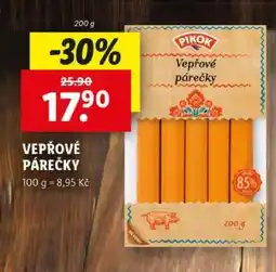 Lidl PIKOK VEPŘOVÉ PÁREČKY nabídka