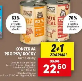 Lidl Konzerva pro psy/kočky nabídka
