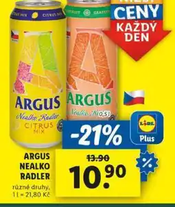 Lidl ARGUS NEALKO RADLER nabídka