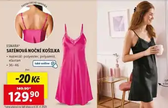 Lidl ESMARA SATÉNOVÁ NOČNÍ KOŠILKA nabídka