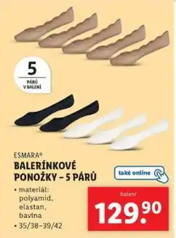 Lidl ESMARA BALERÍNKOVÉ PONOŽKY - 5 PÁRŮ nabídka